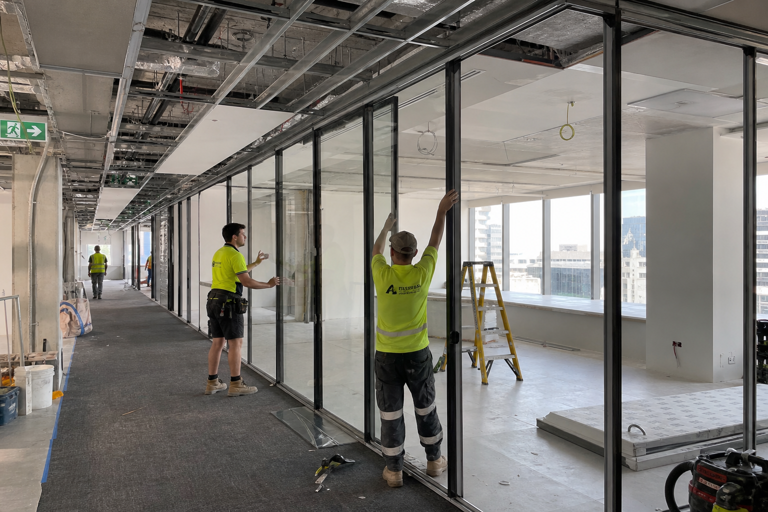 Office fitout construction in progress in a Sydney commercial building