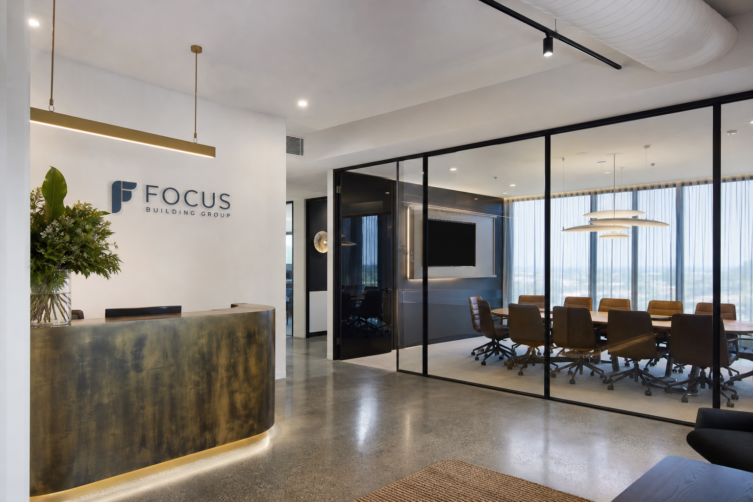 Completed premium office fitout with executive boardroom in Sydney