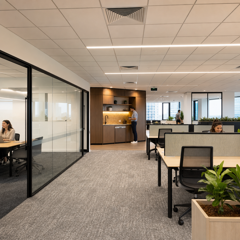 Completed Sydney office workplace at handover