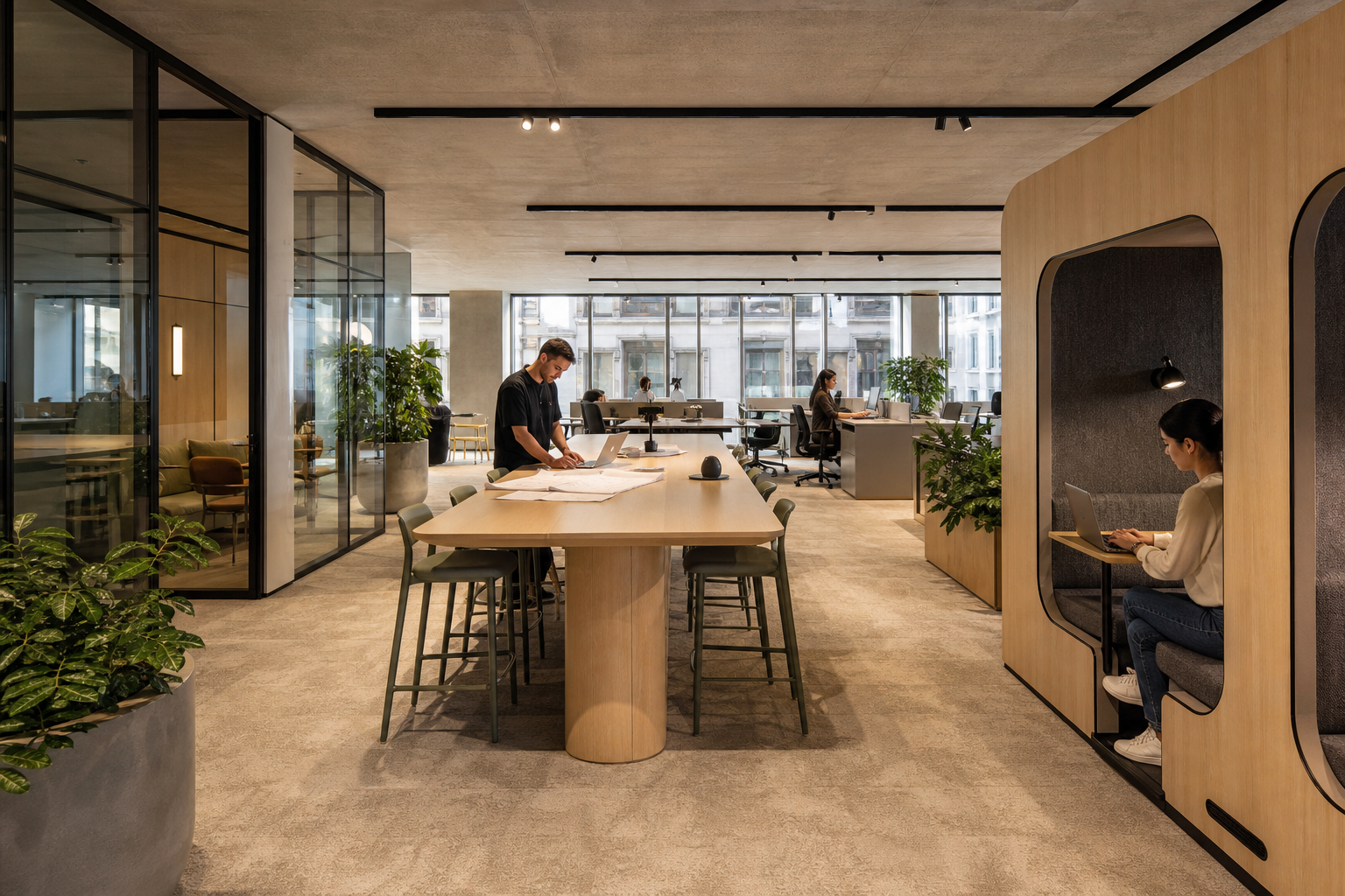 Sydney office fitout construction team installing partitions and services